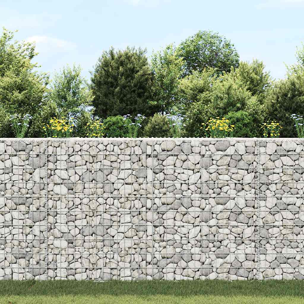 vidaXL Podniesiona rabata gabionowa, trapezowa, stal, 150x20x100 cm
