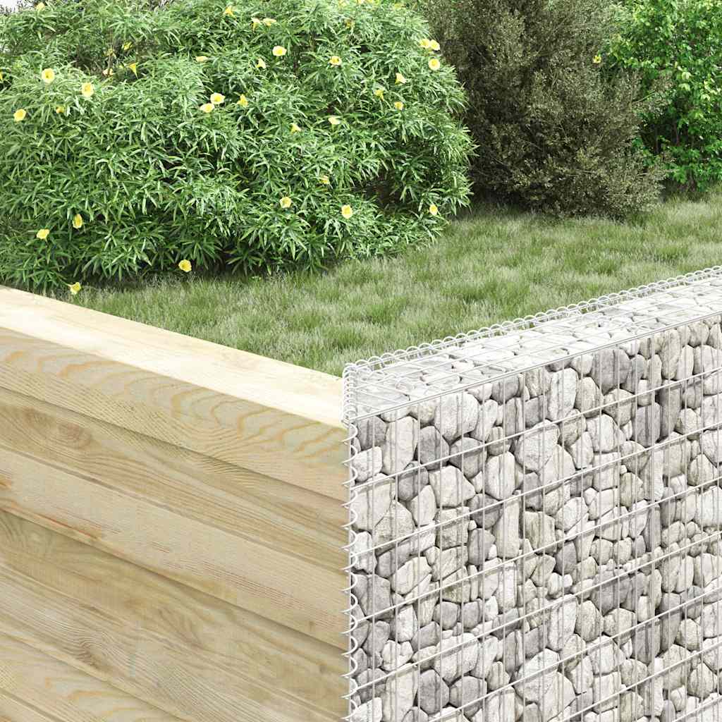 vidaXL Podniesiona rabata gabionowa, trapezowa, stal, 150x20x100 cm