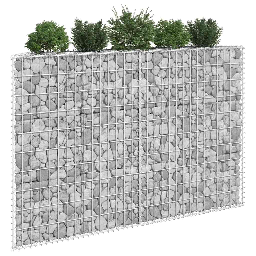 vidaXL Podniesiona rabata gabionowa, trapezowa, stal, 150x20x100 cm