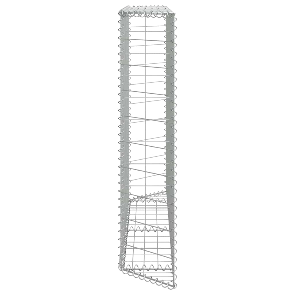 vidaXL Podniesiona rabata gabionowa, trapezowa, stal, 150x20x100 cm