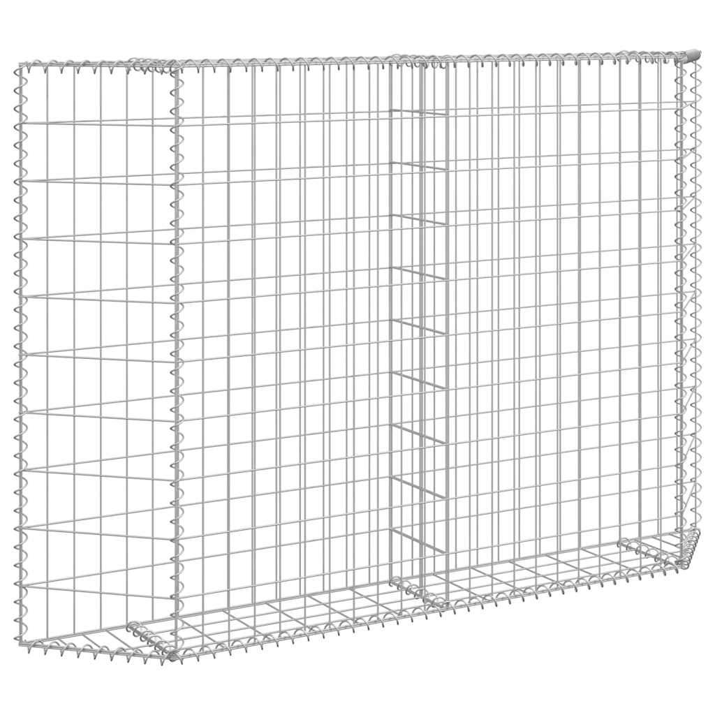 vidaXL Podniesiona rabata gabionowa, trapezowa, stal, 150x20x100 cm