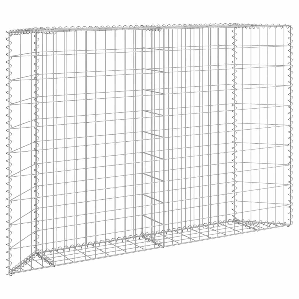 vidaXL Podniesiona rabata gabionowa, trapezowa, stal, 150x20x100 cm
