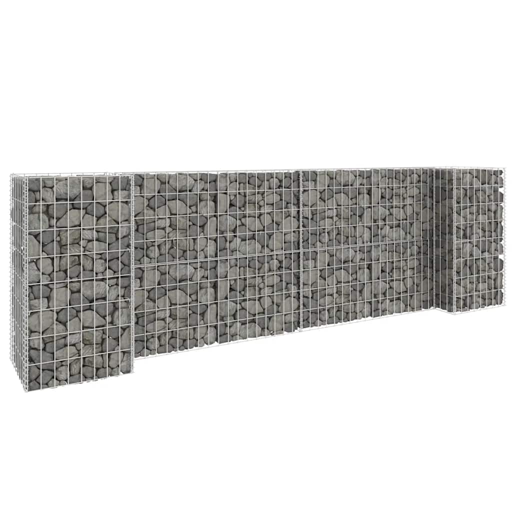 vidaXL Donica gabionowa w kształcie H, drut stalowy, 260x40x80 cm