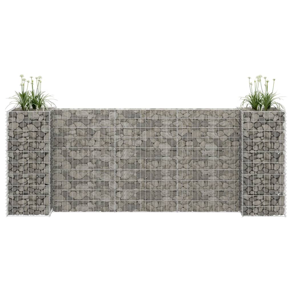 vidaXL Donica gabionowa w kształcie H, drut stalowy, 260x40x100 cm