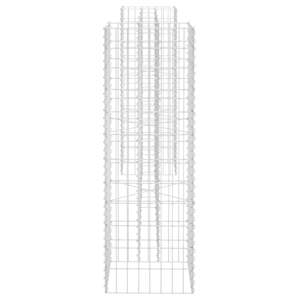 vidaXL Donica gabionowa w kształcie H, drut stalowy, 260x40x120 cm