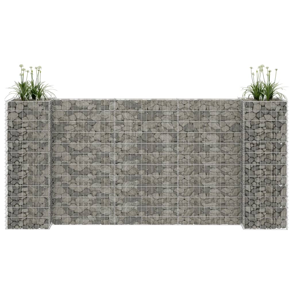 vidaXL Donica gabionowa w kształcie H, drut stalowy, 260x40x120 cm