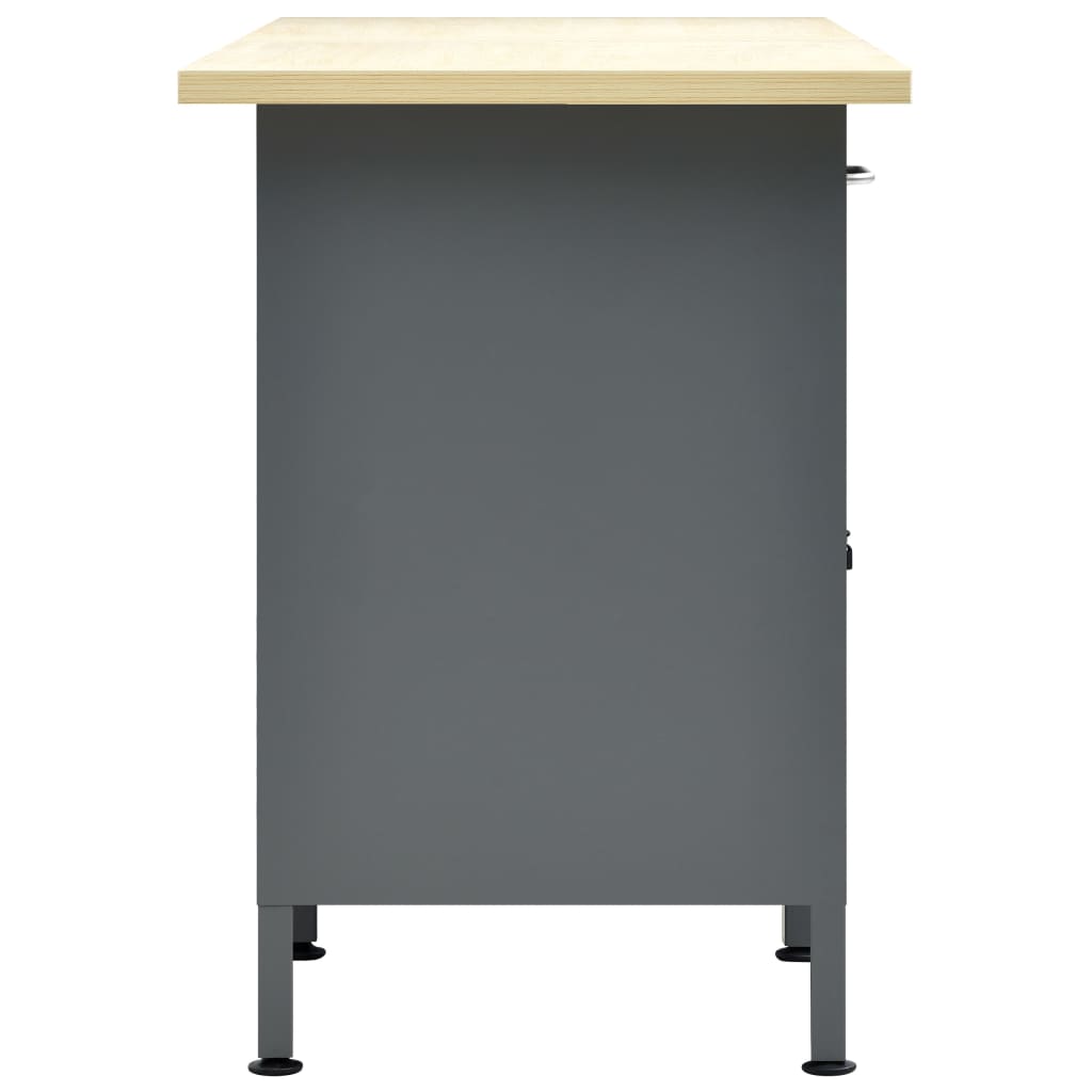 vidaXL Biurko robocze, czarne, 160x60x85 cm, stal