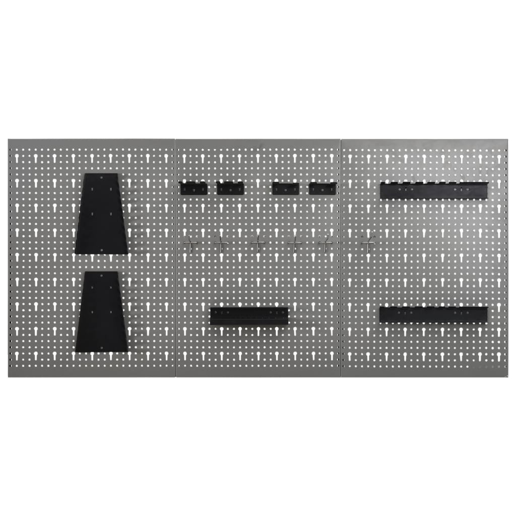 vidaXL Ścienne płyty perforowane, 3 szt., 40x58 cm, stal