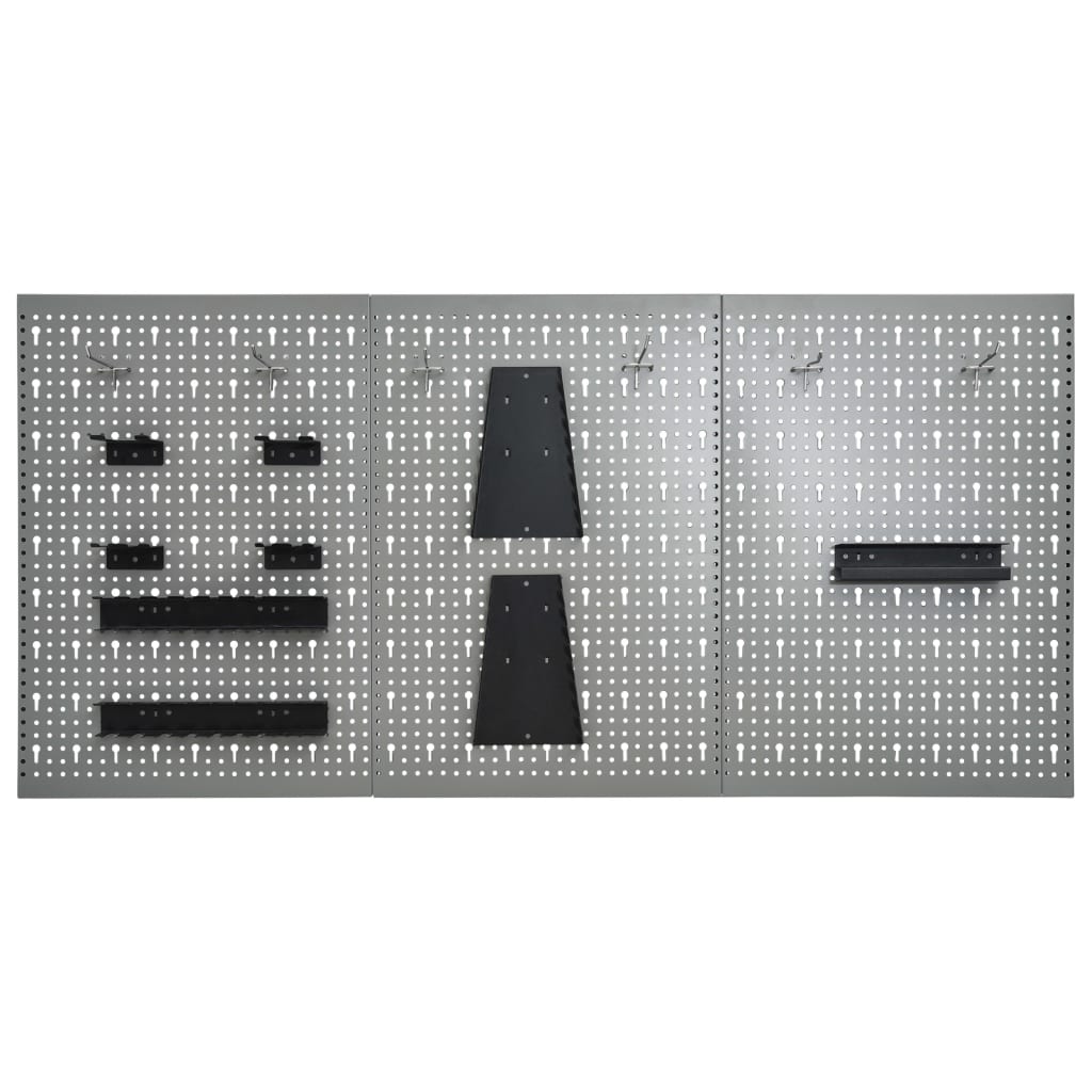 vidaXL Ścienne płyty perforowane, 3 szt., 40x58 cm, stal