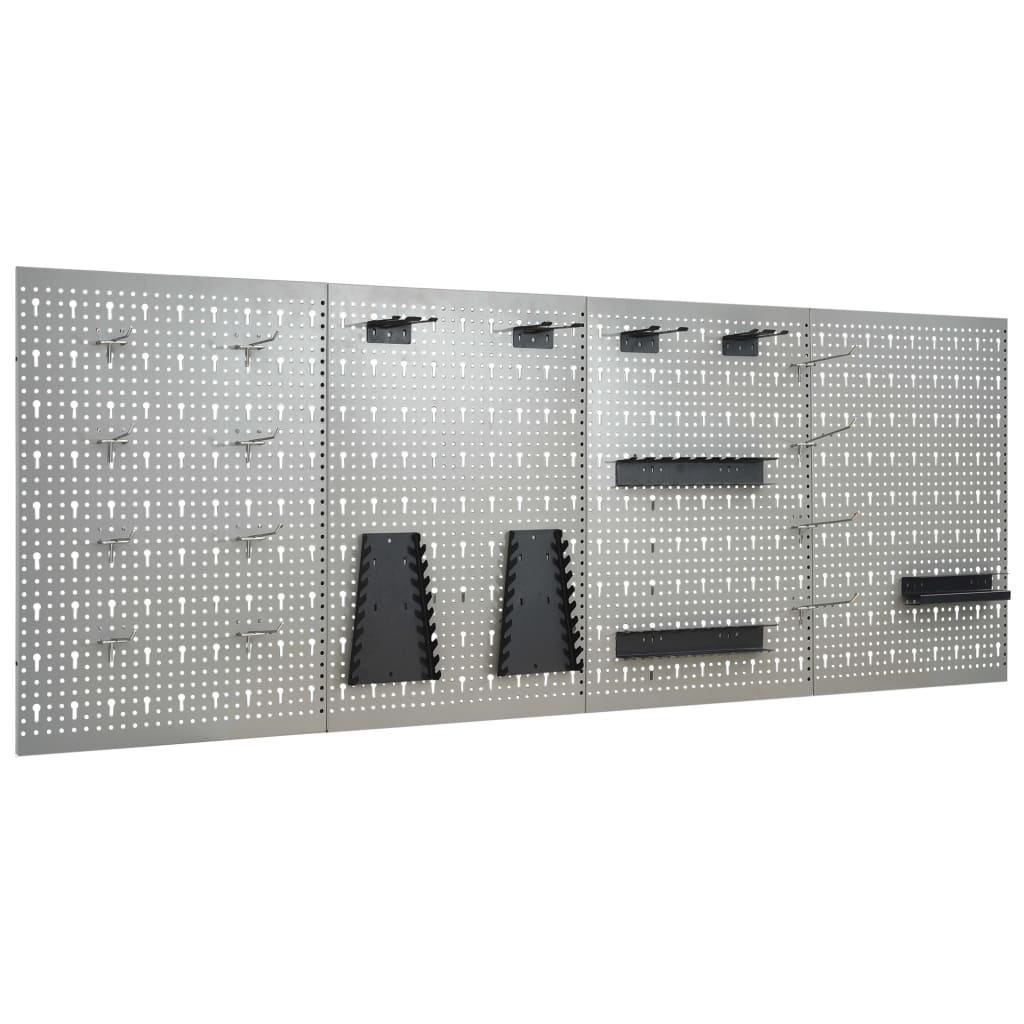 vidaXL Ścienne płyty perforowane, 4 szt., 40x58 cm, stal