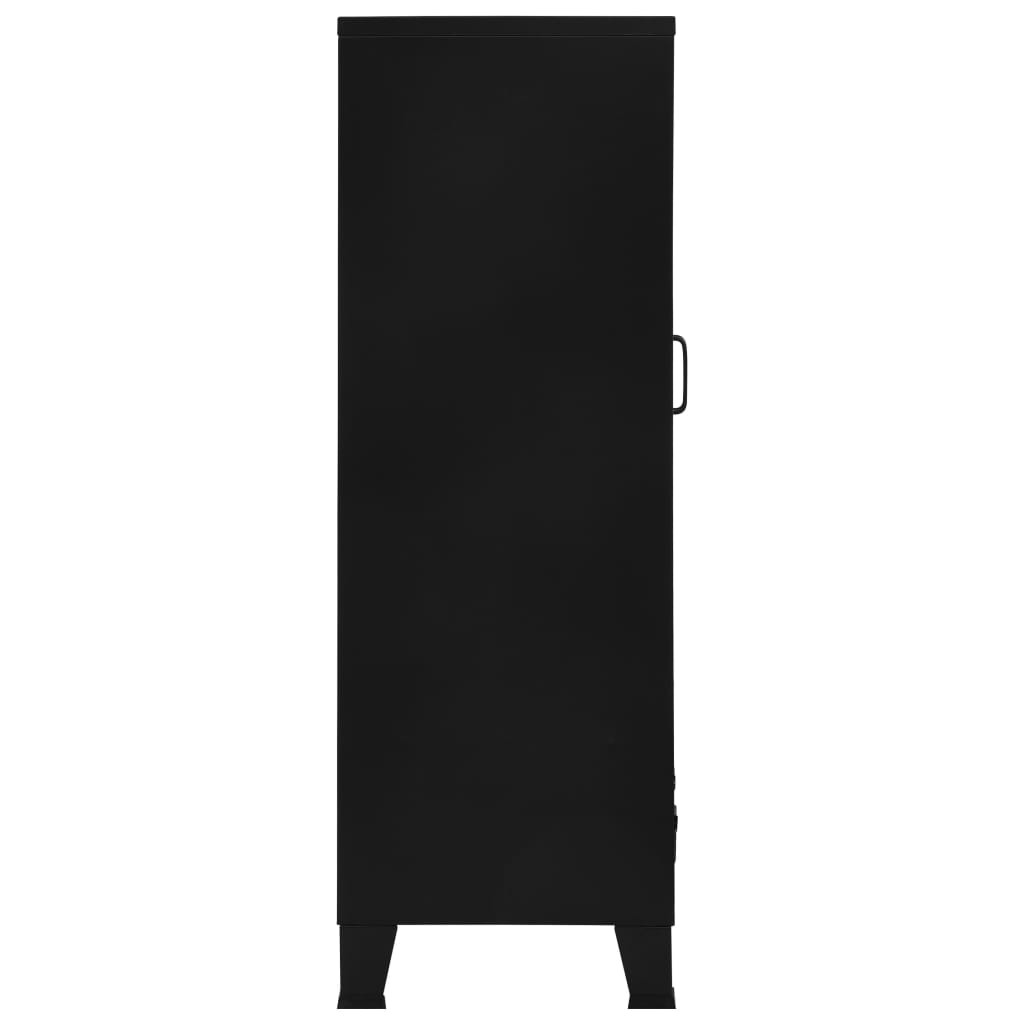vidaXL Szafka industrialna z siatką, stal, 75x40x120 cm, czarna