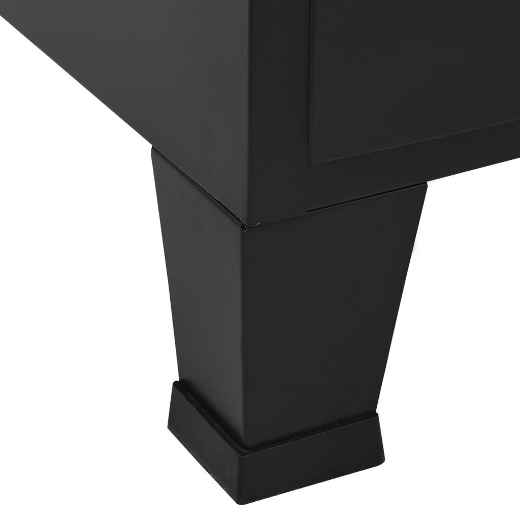 vidaXL Szafka industrialna z siatką, stal, 75x40x120 cm, czarna