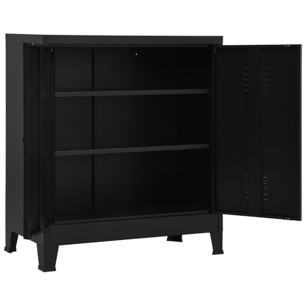 vidaXL Industrialna szafka do przechowywania, czarna 90x40x100 cm stal