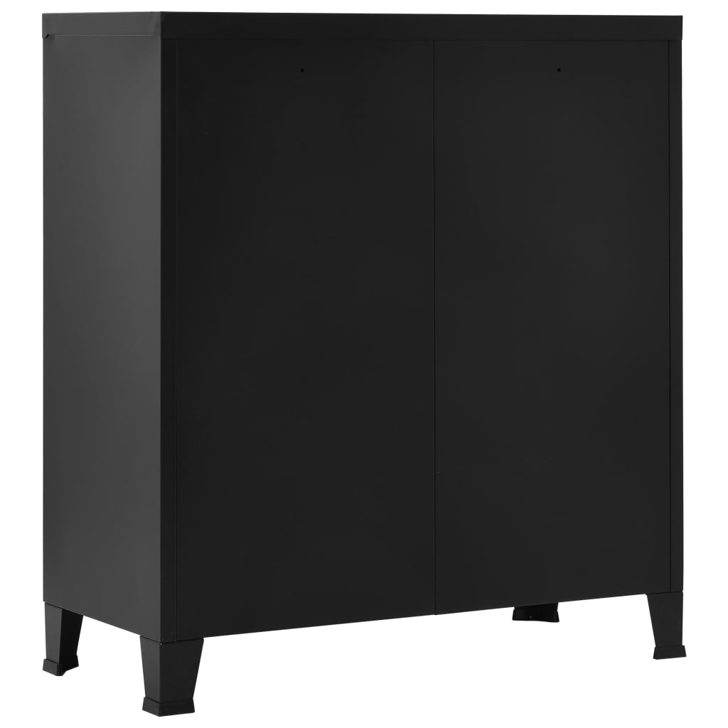 vidaXL Industrialna szafka do przechowywania, czarna 90x40x100 cm stal
