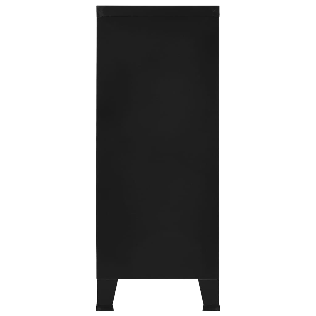 vidaXL Industrialna szafka do przechowywania, czarna 90x40x100 cm stal