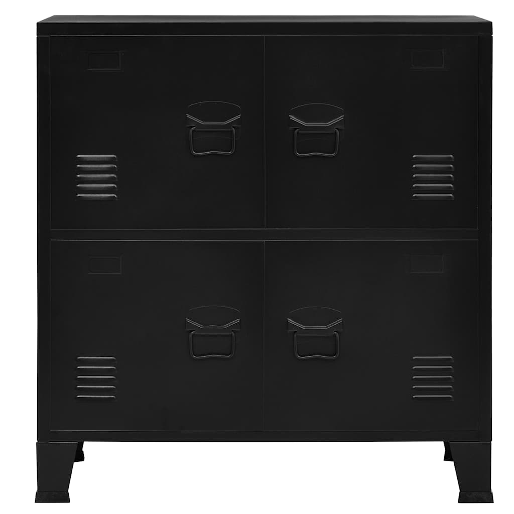 vidaXL Industrialna szafka do przechowywania, czarna 75x40x80 cm stal