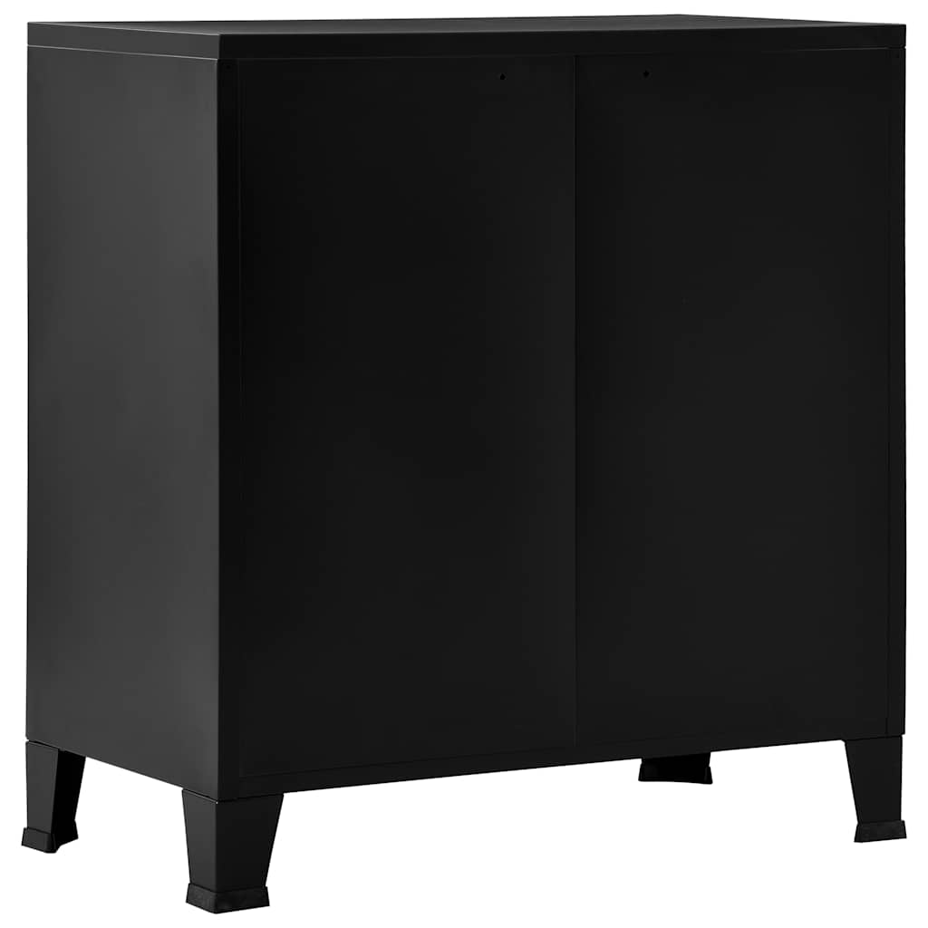 vidaXL Industrialna szafka do przechowywania, czarna 75x40x80 cm stal