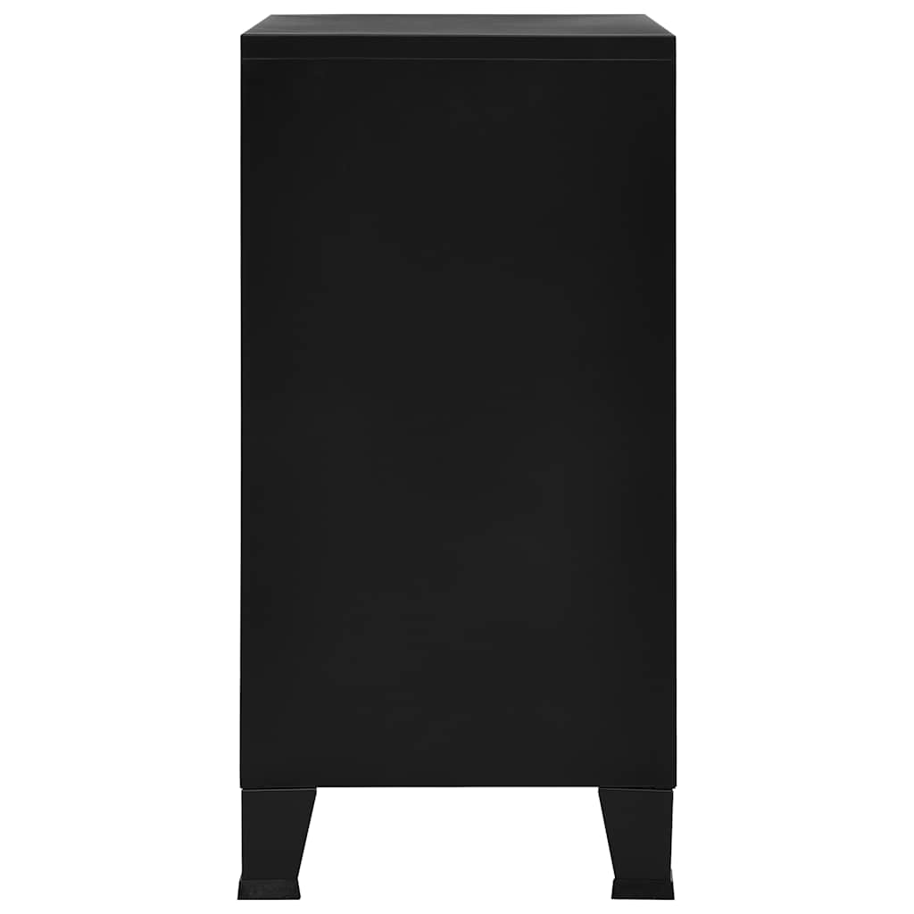 vidaXL Industrialna szafka do przechowywania, czarna 75x40x80 cm stal