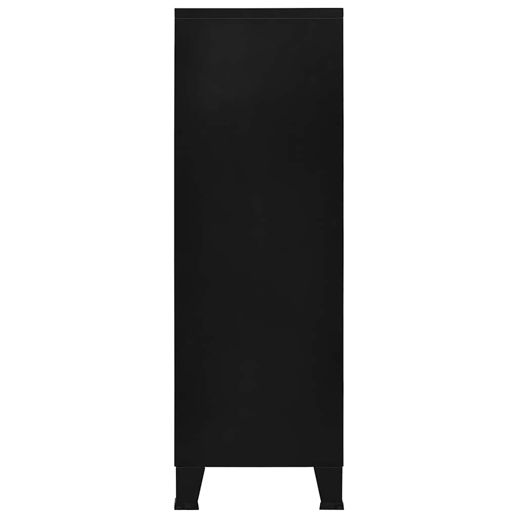 vidaXL Industrialna szafka do przechowywania, czarna 75x40x120 cm stal