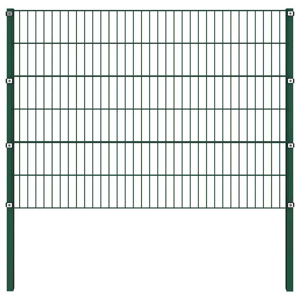 vidaXL Panel ogrodzeniowy ze słupkami żelaznymi 349x120 cm zielony