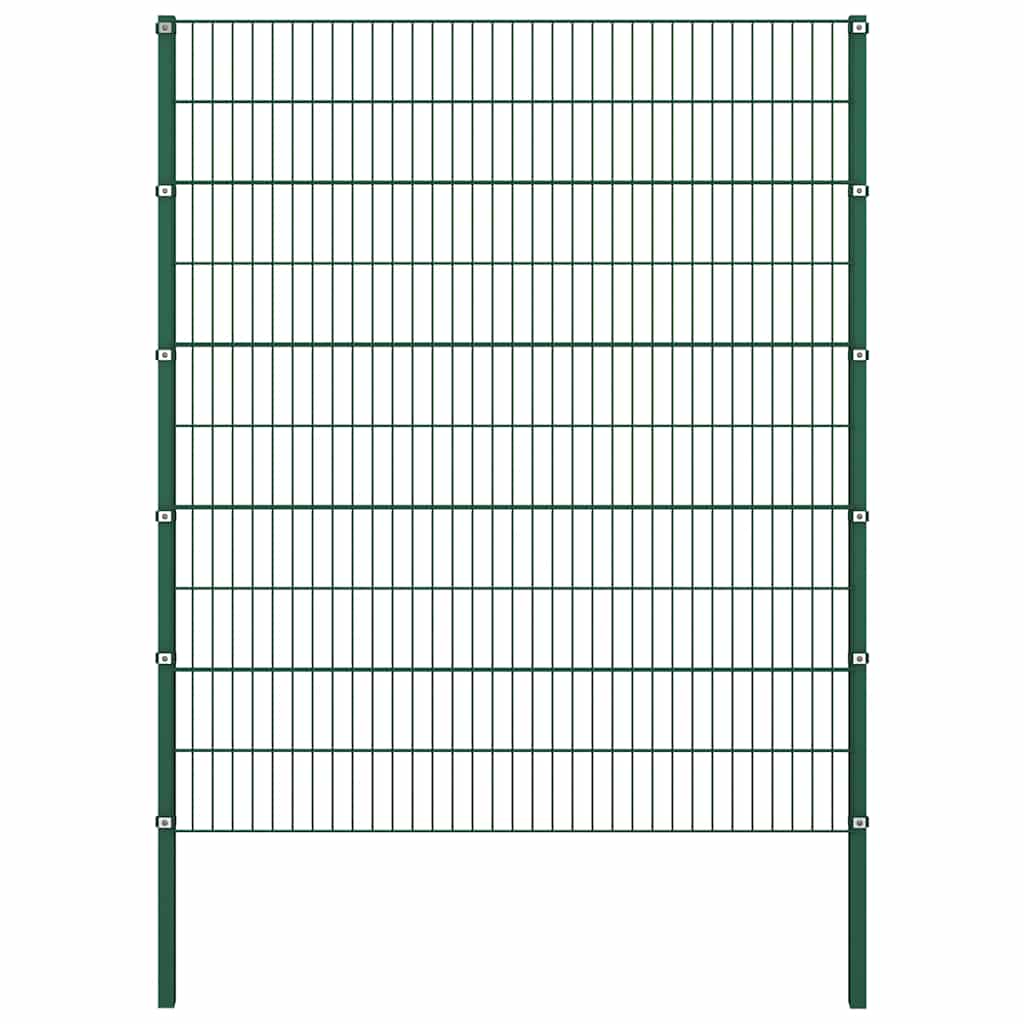 vidaXL Panel ogrodzeniowy ze słupkami żelaznymi 349x200 cm zielony