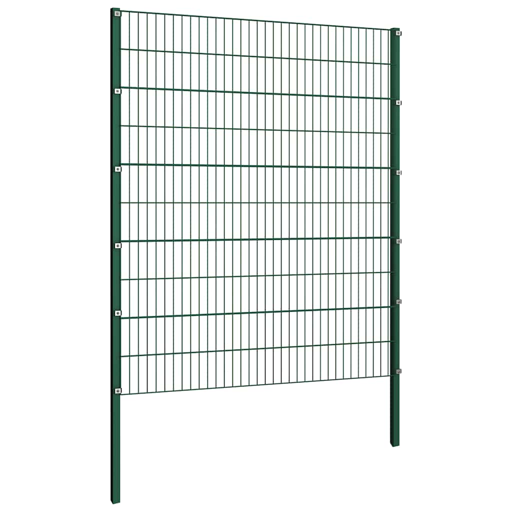 vidaXL Panel ogrodzeniowy ze słupkami żelaznymi 349x200 cm zielony
