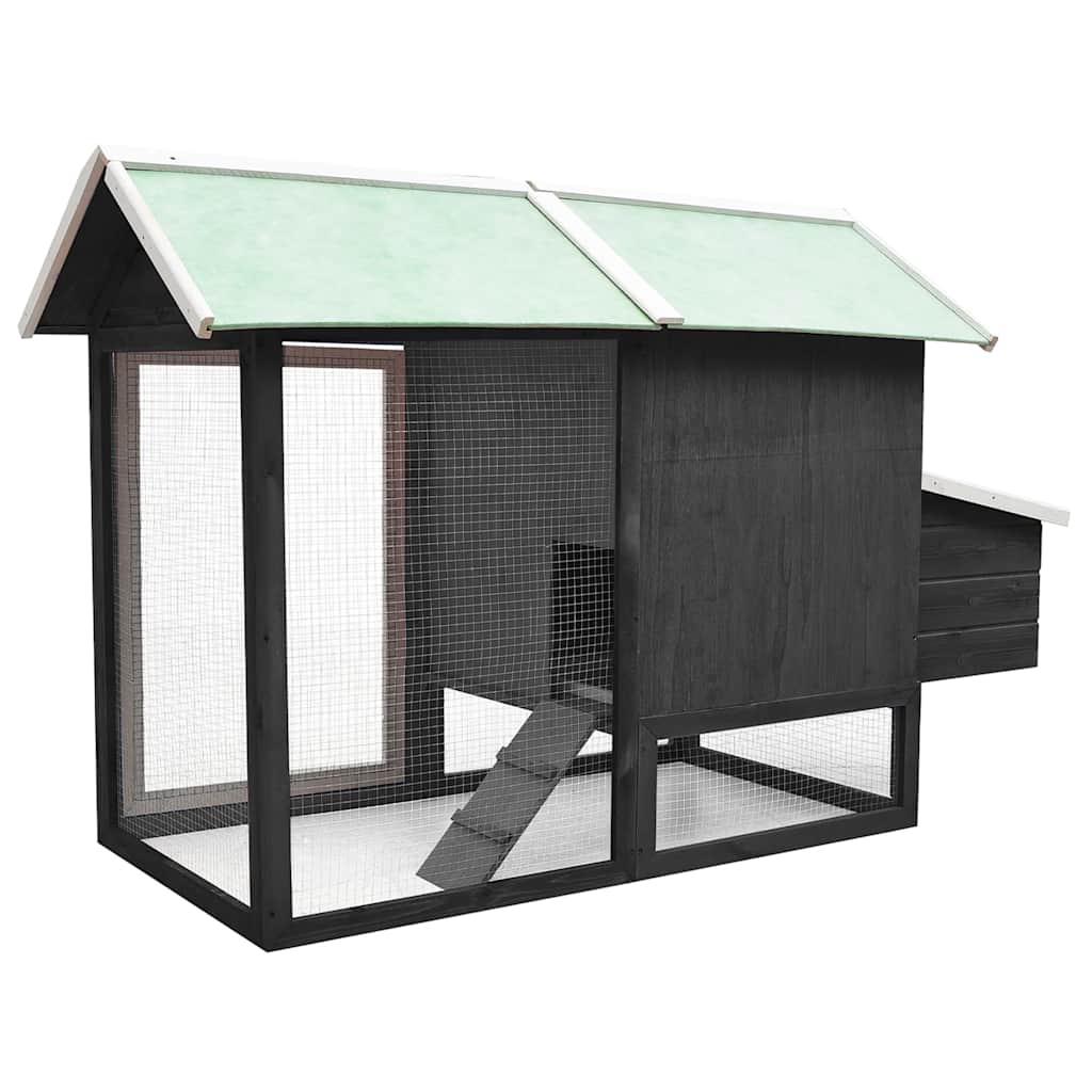 vidaXL Klatka dla kurcząt, szara, 170x81x110 cm, drewno sosny i jodły