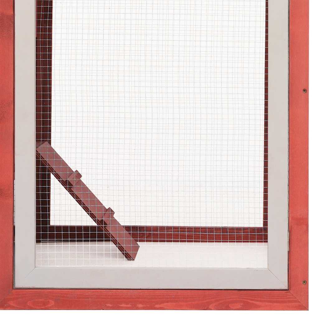 vidaXL Klatka dla kurcząt, czerwona, 170x81x110 cm, sosna i jodła