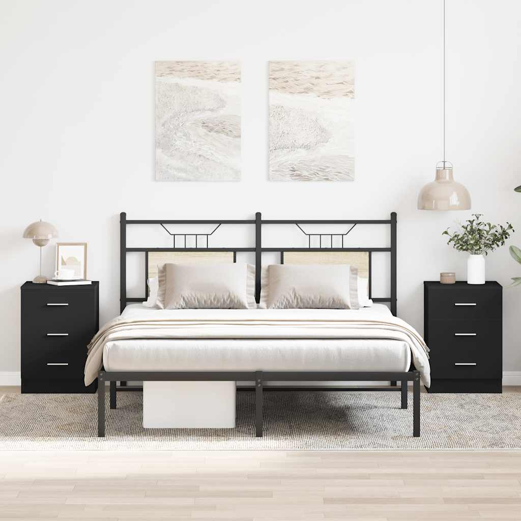 vidaXL Szafki nocne 2 szt., czarne 38x35x56 cm materiał drewnopochodny