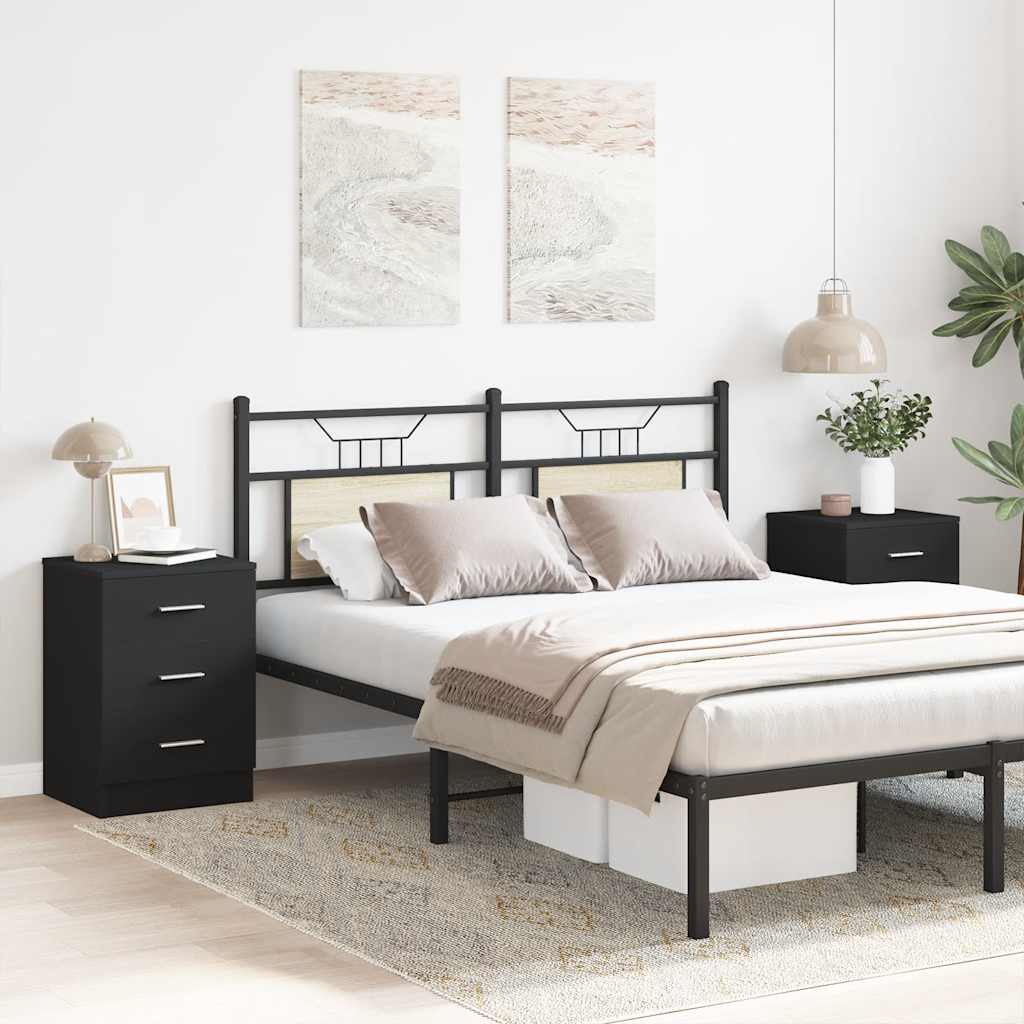 vidaXL Szafki nocne 2 szt., czarne 38x35x56 cm materiał drewnopochodny