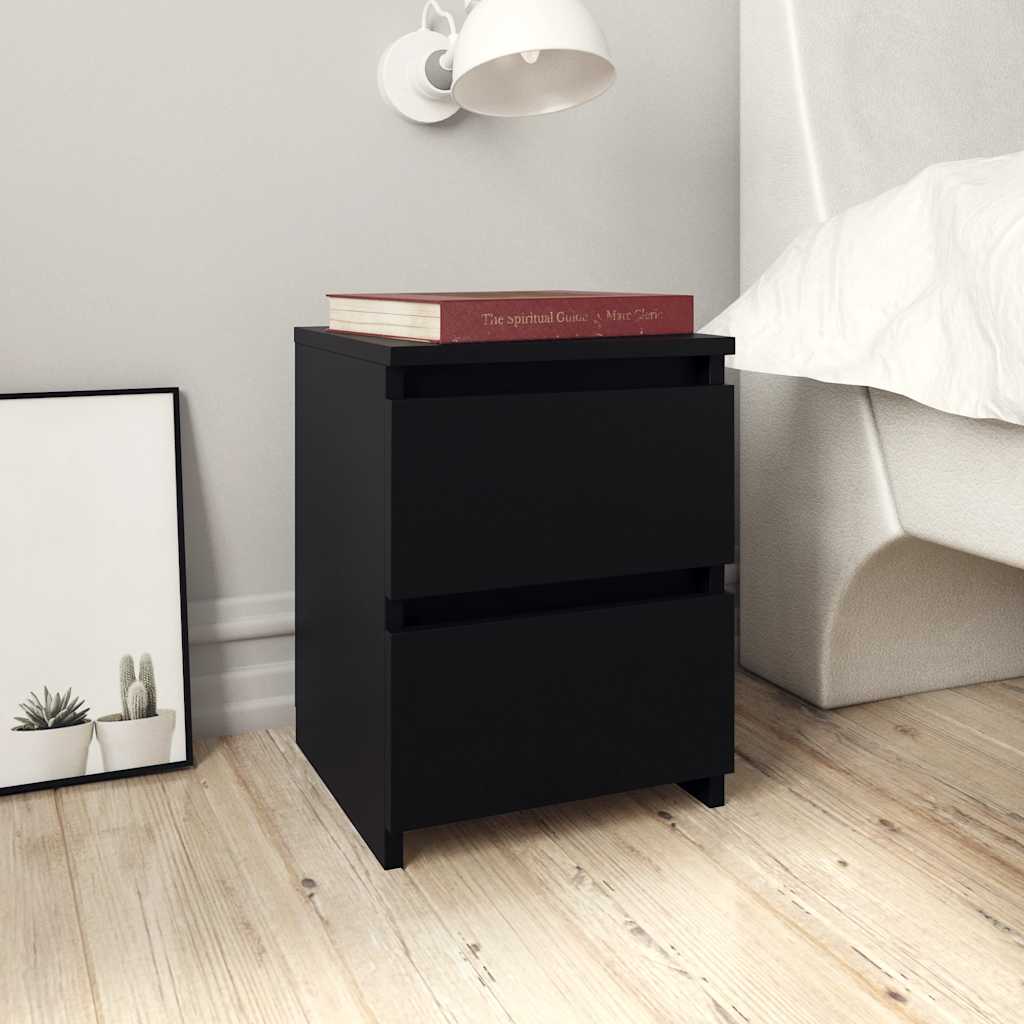 vidaXL Szafki nocne 2 szt., czarne 30x30x40 cm materiał drewnopochodny