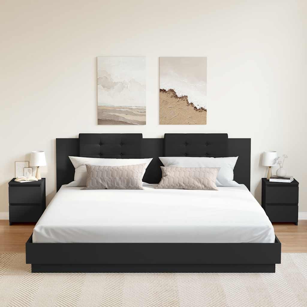 vidaXL Szafki nocne 2 szt., czarne 30x30x40 cm materiał drewnopochodny
