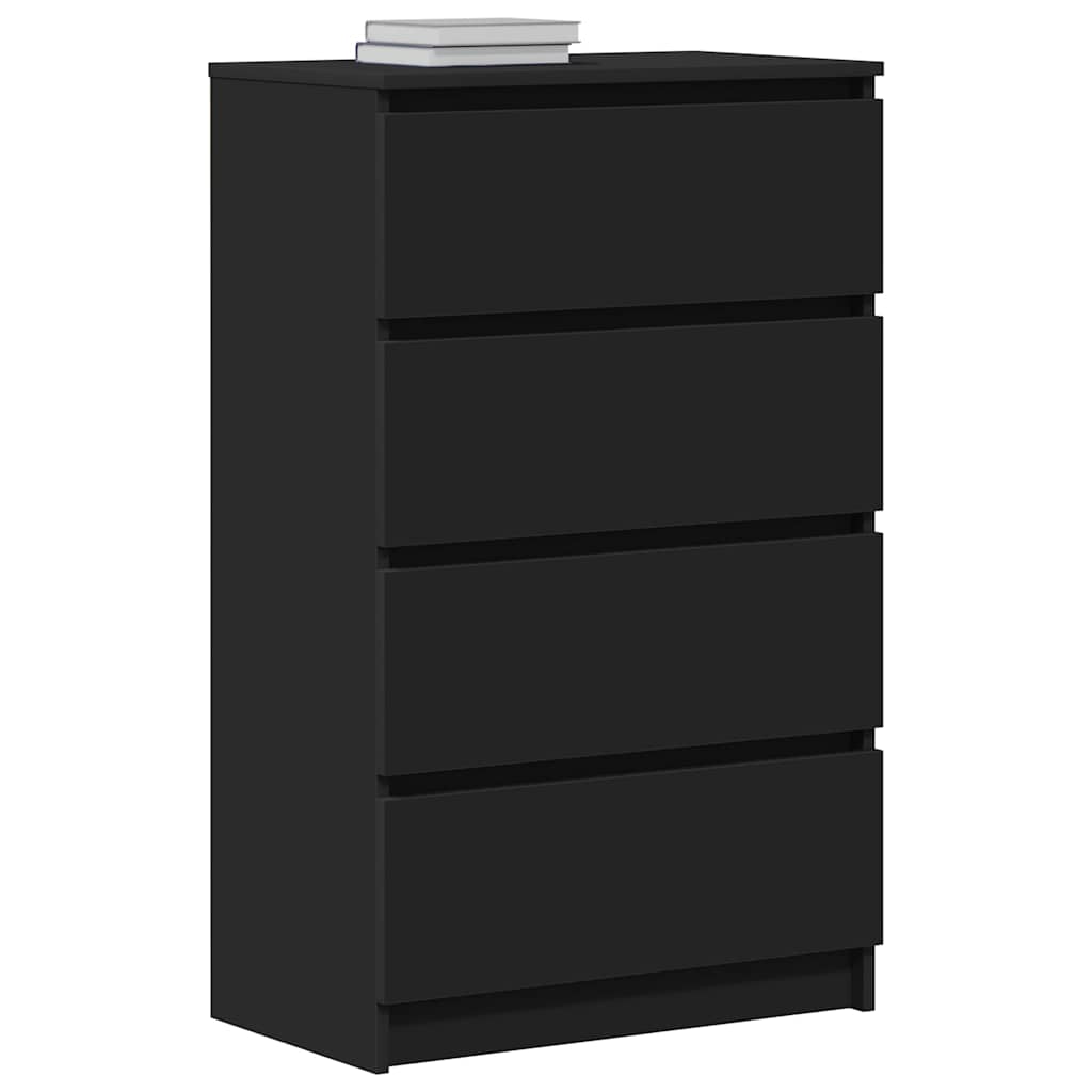 vidaXL Komoda, czarna, 60x35x98,5 cm, materiał drewnopochodny