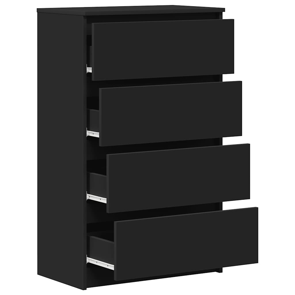 vidaXL Komoda, czarna, 60x35x98,5 cm, materiał drewnopochodny