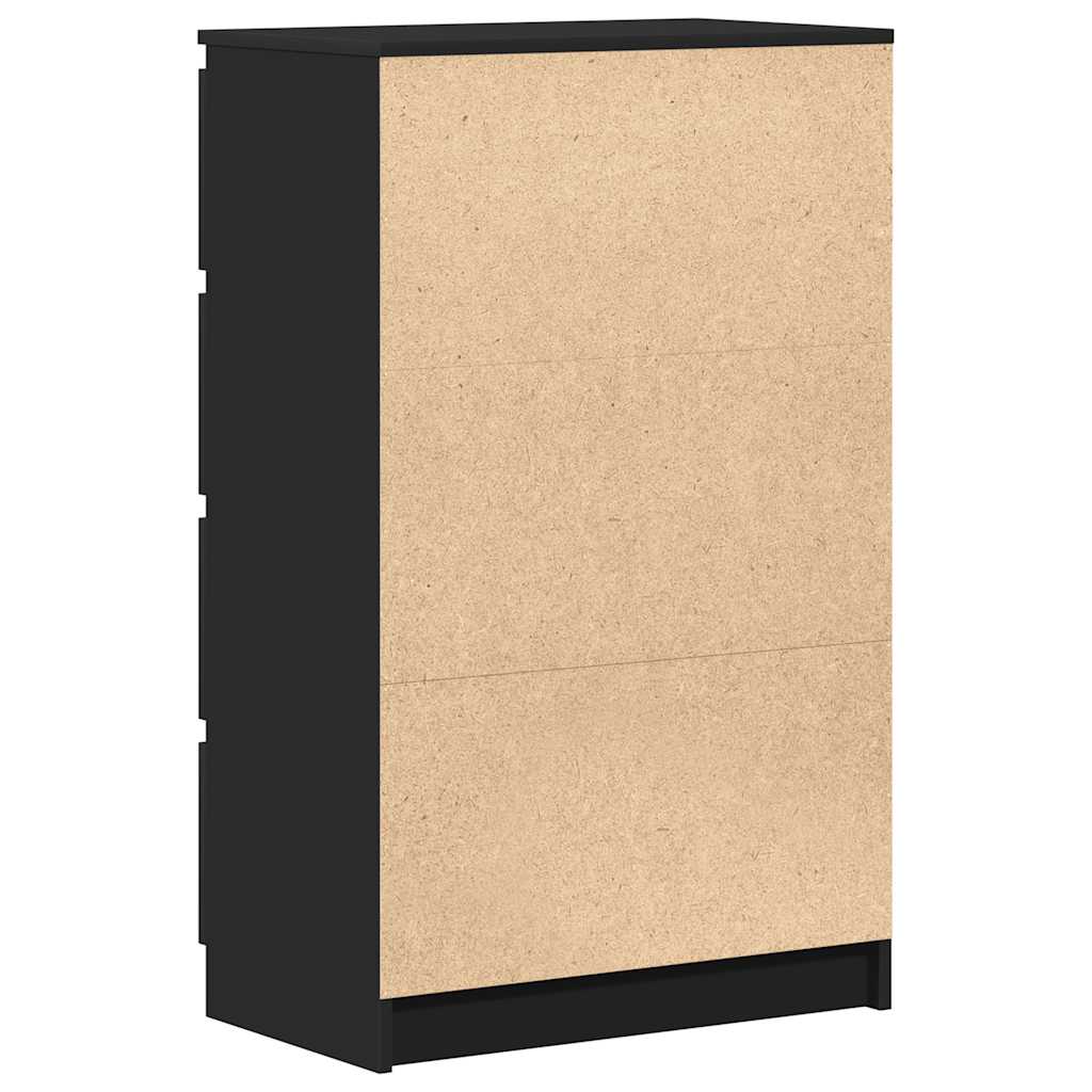 vidaXL Komoda, czarna, 60x35x98,5 cm, materiał drewnopochodny