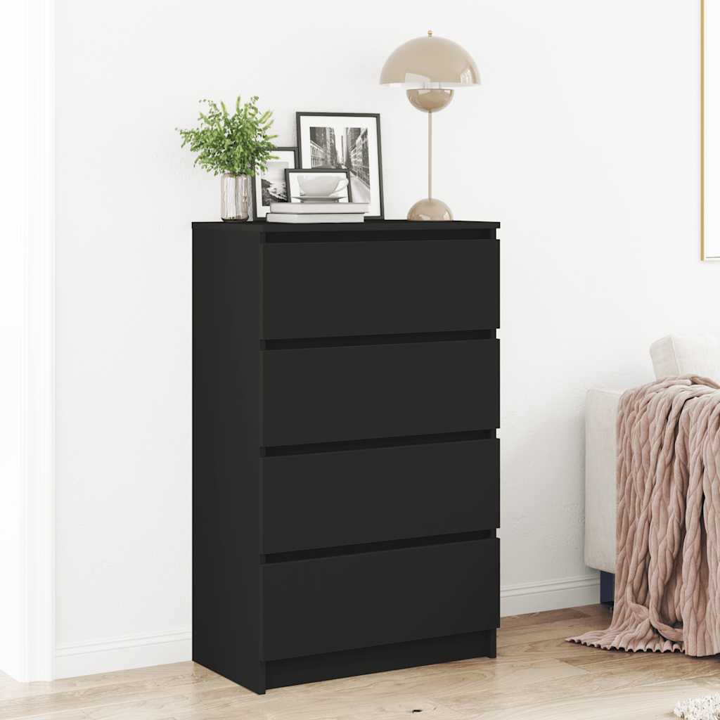 vidaXL Komoda, czarna, 60x35x98,5 cm, materiał drewnopochodny