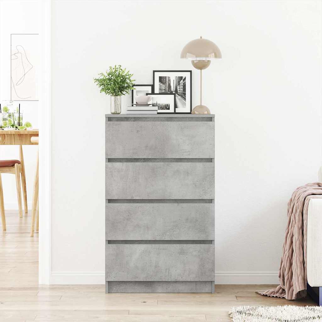 vidaXL Komoda, szarość betonu, 60x35x98,5 cm, materiał drewnopochodny