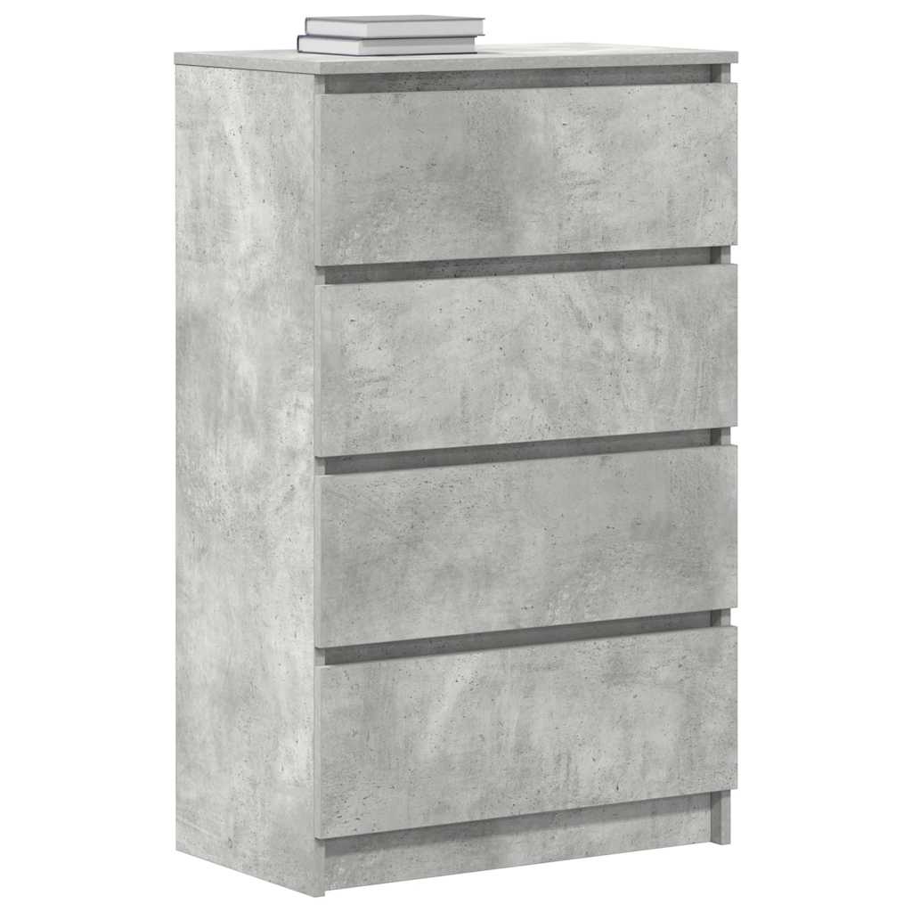 vidaXL Komoda, szarość betonu, 60x35x98,5 cm, materiał drewnopochodny