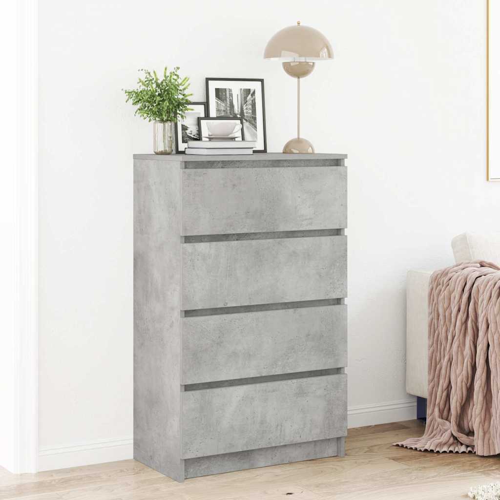 vidaXL Komoda, szarość betonu, 60x35x98,5 cm, materiał drewnopochodny