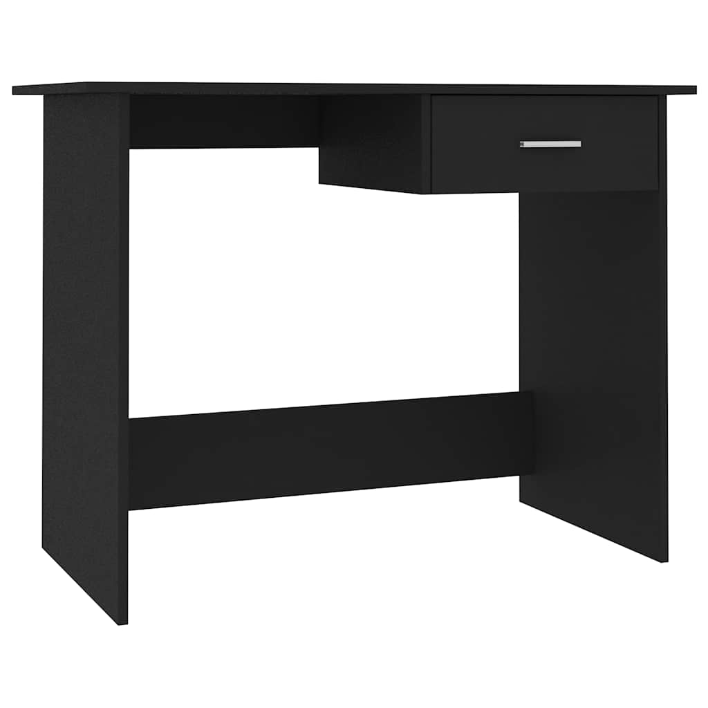 vidaXL Biurko, czarne, 100x50x76 cm, materiał drewnopochodny