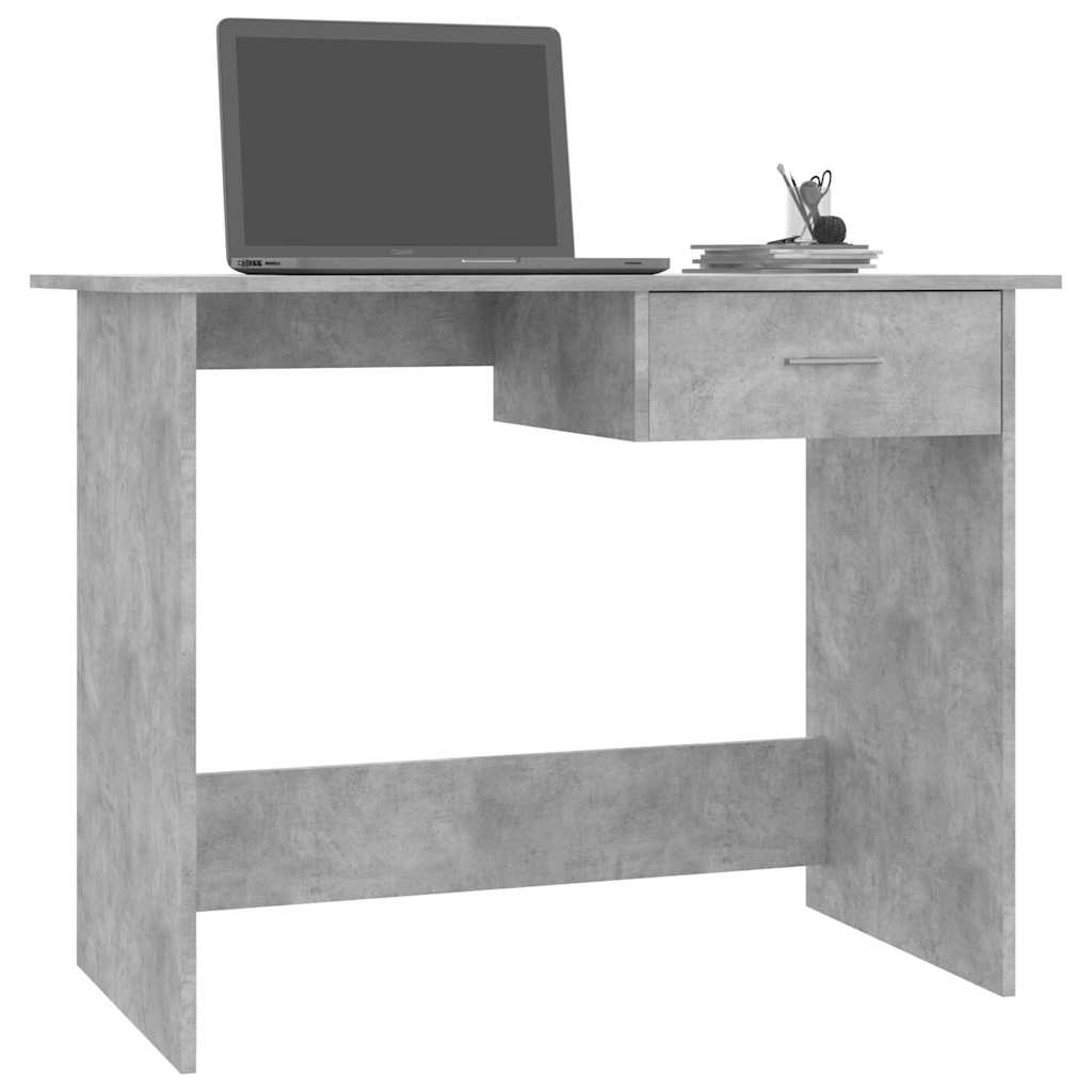vidaXL Biurko, szarość betonu, 100x50x76 cm, materiał drewnopochodny
