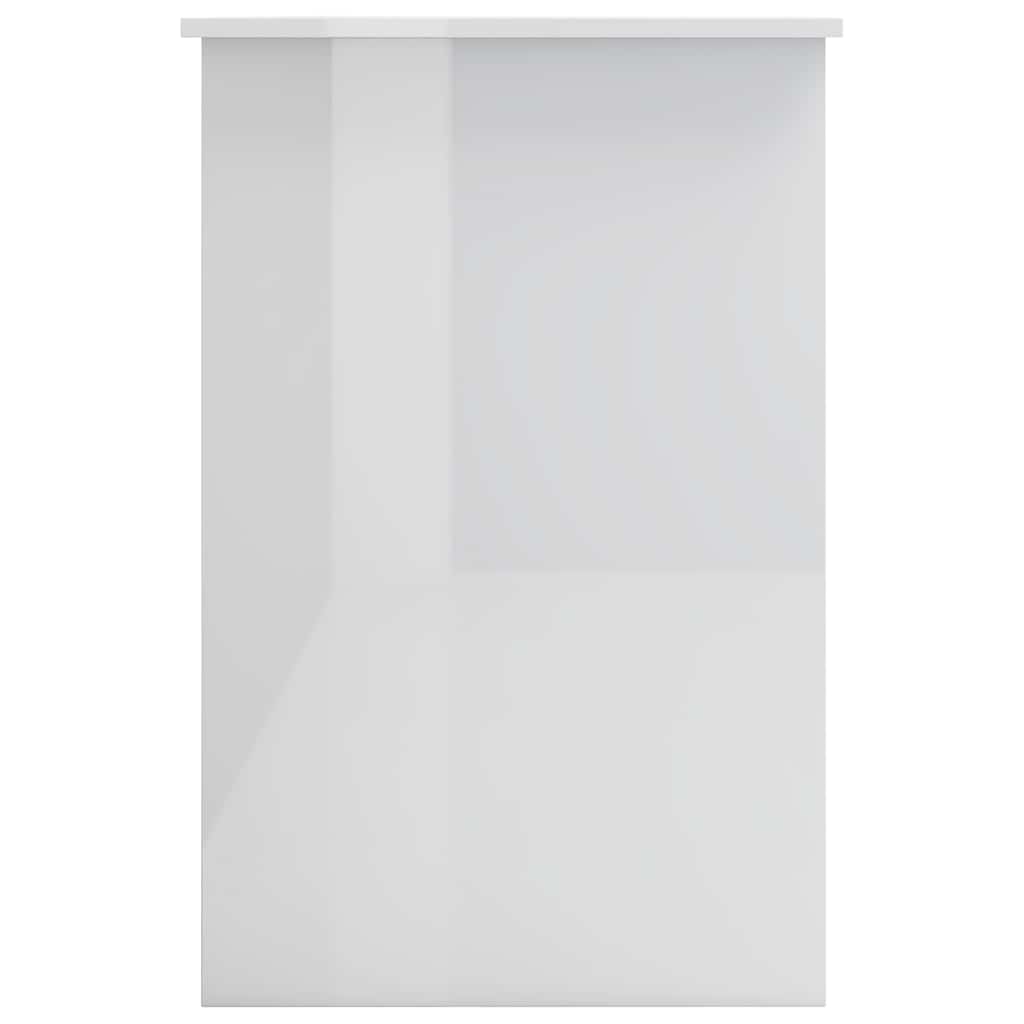 vidaXL Biurko, wysoki połysk, białe, 100x50x76 cm