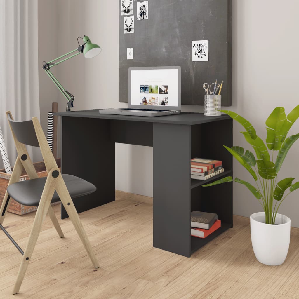 vidaXL Biurko, szare, 110x60x73 cm, materiał drewnopochodny