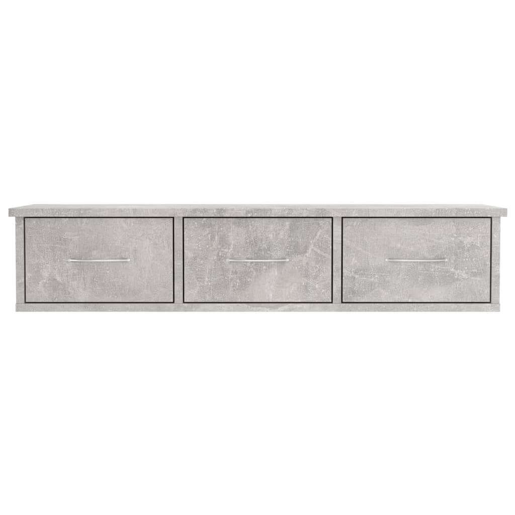 vidaXL Półka ścienna z szufladami, szarość betonu, 88x26x18,5 cm