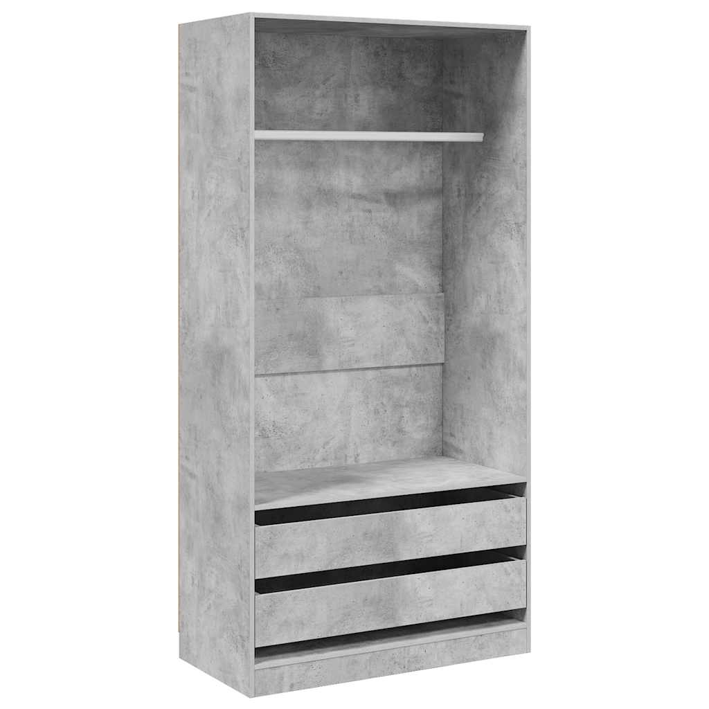 vidaXL Szafa, szarość betonu, 100x50x200 cm, materiał drewnopochodny