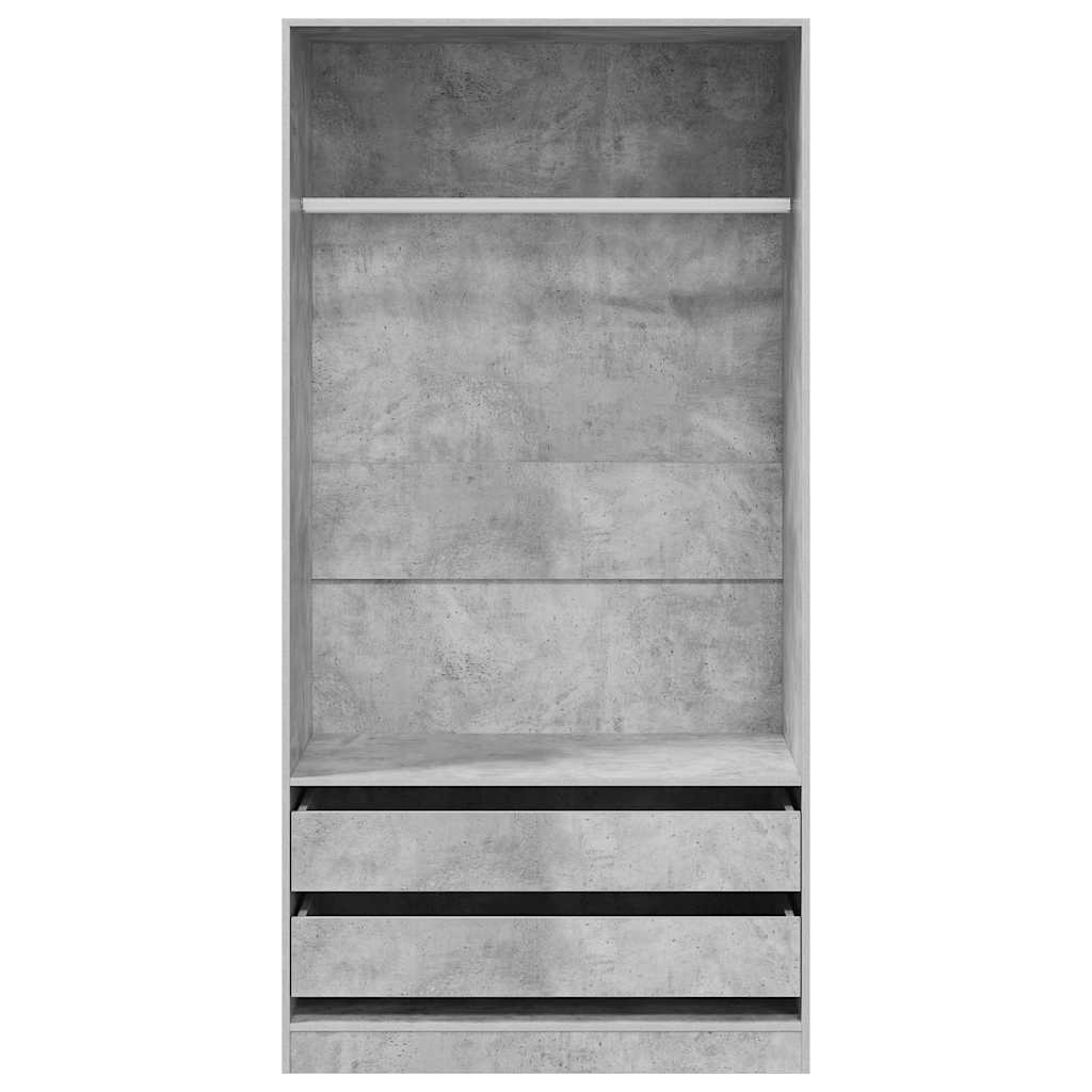 vidaXL Szafa, szarość betonu, 100x50x200 cm, materiał drewnopochodny