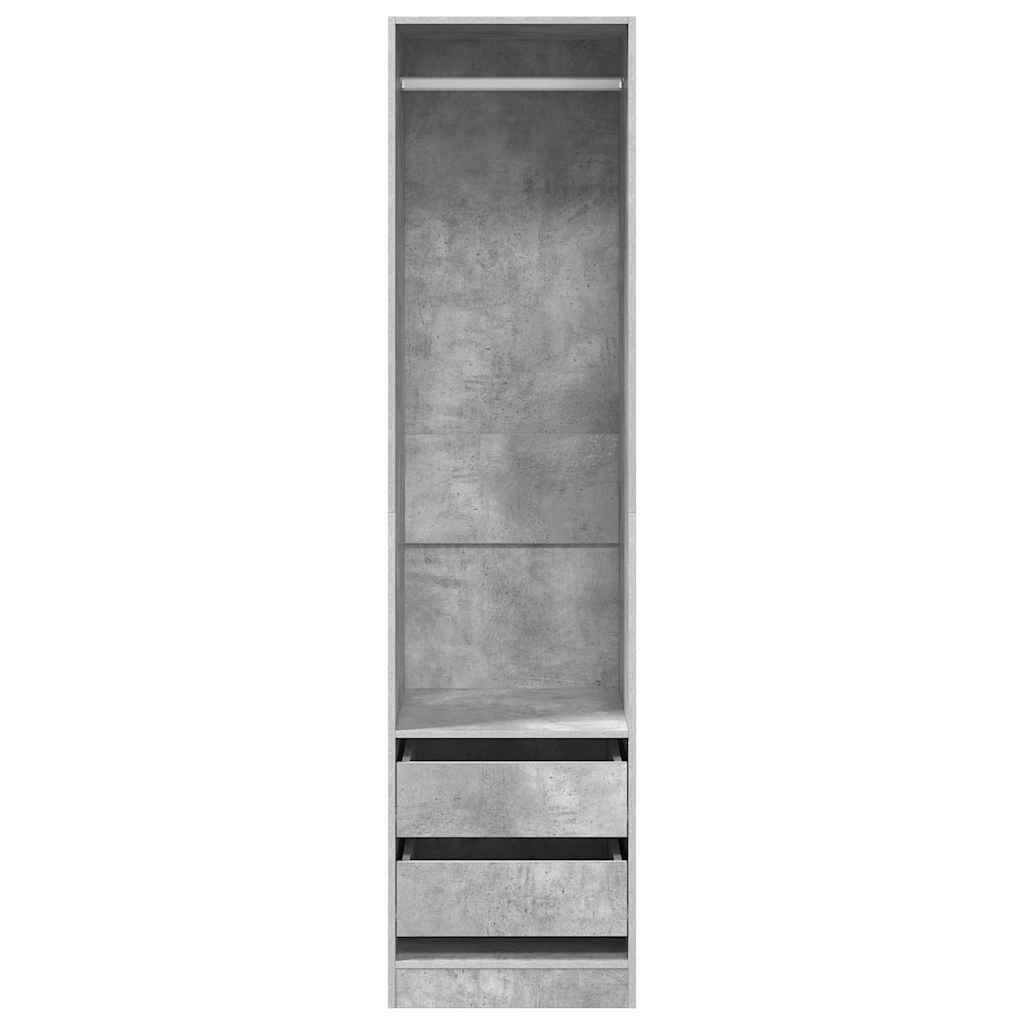 vidaXL Szafa z szufladami, betonowy szary, 50x50x200 cm