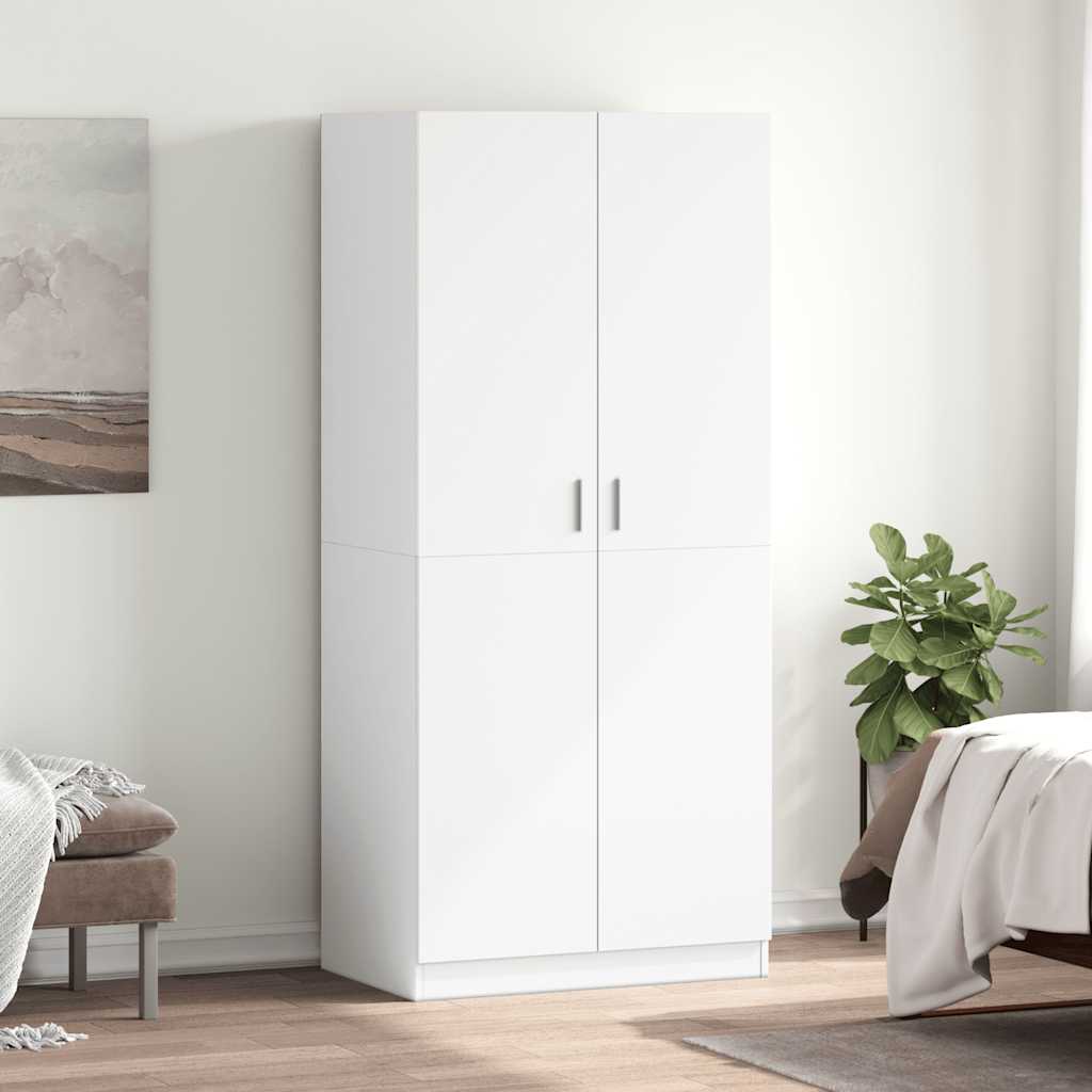 vidaXL Szafa, biała, 80x52x180 cm, materiał drewnopochodny