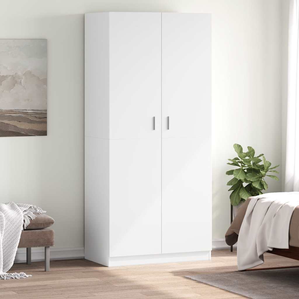 vidaXL Szafa, biała, 90x52x200 cm, materiał drewnopochodny