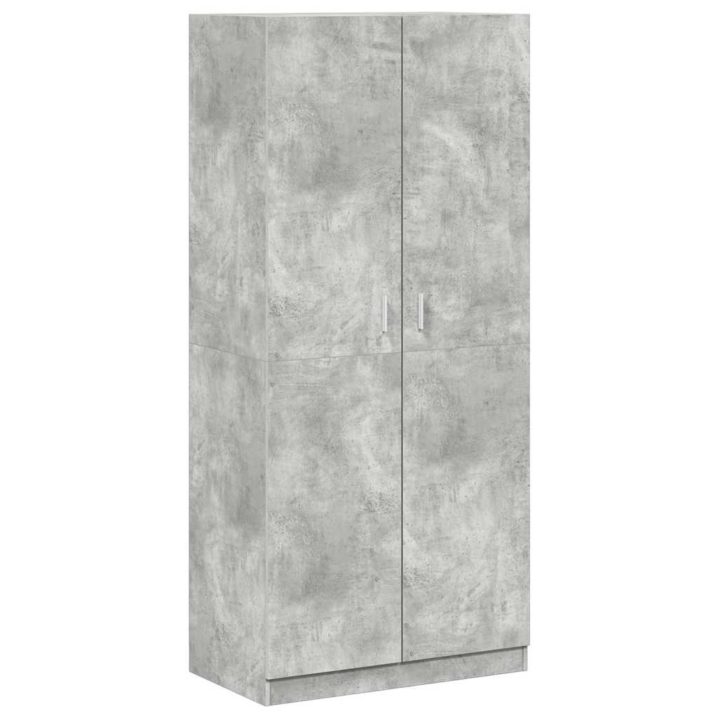 vidaXL Szafa, betonowa szarość, 90x52x200 cm, materiał drewnopochodny